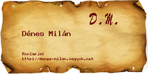 Dénes Milán névjegykártya
